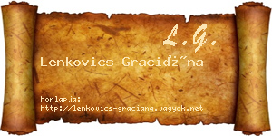 Lenkovics Graciána névjegykártya